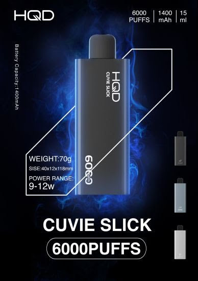 HQD Cuvie Slick 6000 Puffs 1400mAh Non-Rechargeable Disposable Vape (2% Nicotine) | Premium Vapes shop UAE