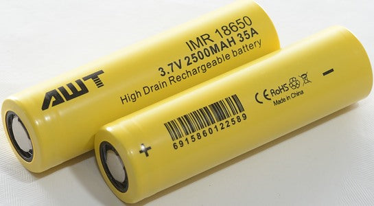 AWT Battery - Yellow 18650 2500 mAh 35A premium vapes uae