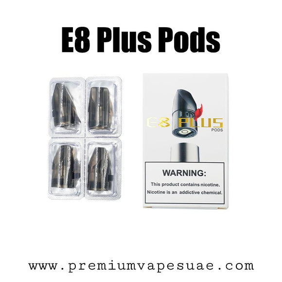 E8 Plus Replacement Pods (Pack of 4) | Premium Vapes UAE