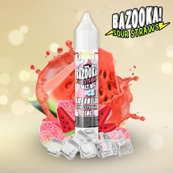 Watermelon Ice Sour Straws - Bazooka SaltNic