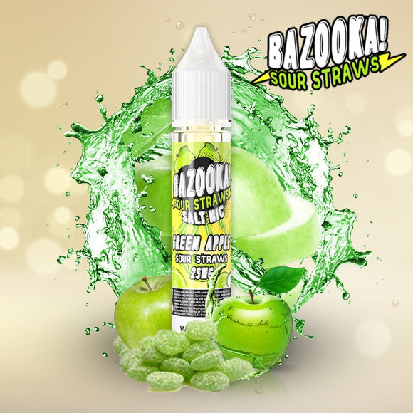 Green Apple Sour Straws - Bazooka SaltNic