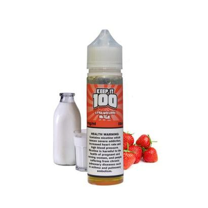 Keep It 100 - Strawberry Milk Eliquid | Premium Vapes shop UAE